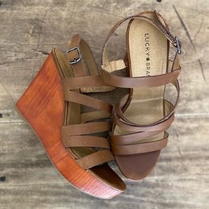 Lucky Brand Brown Wedge Sandal